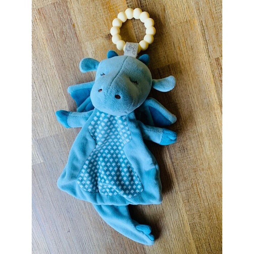DOUGLAS Baby Dragon Security Blanket Lovey teething Toy Blue